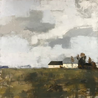 Barns on Byron Road, 36"x36" acrylic on canvas.